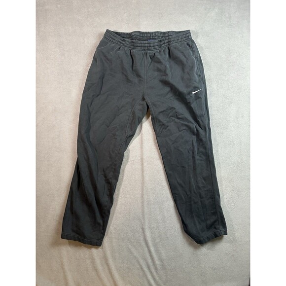 Nike Sweatpants Mens XXL Black Fleece Embroidered Swoosh Logo Soft - Picture 1 of 4